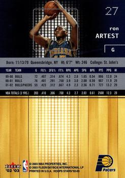 2002-03 Hoops Stars #27 Ron Artest Back