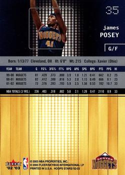 2002-03 Hoops Stars #35 James Posey Back