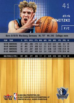 2002-03 Hoops Stars #41 Dirk Nowitzki Back