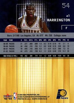 2002-03 Hoops Stars #54 Al Harrington Back