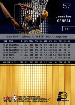 2002-03 Hoops Stars #57 Jermaine O'Neal Back