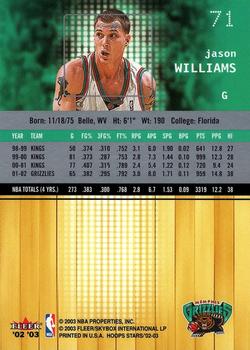 2002-03 Hoops Stars #71 Jason Williams Back