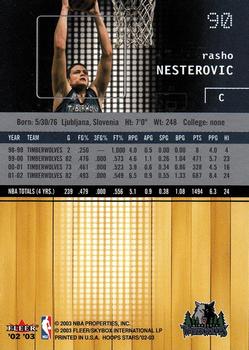 2002-03 Hoops Stars #90 Rasho Nesterovic Back