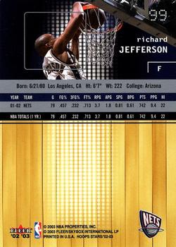 2002-03 Hoops Stars #99 Richard Jefferson Back