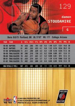 2002-03 Hoops Stars #129 Damon Stoudamire Back