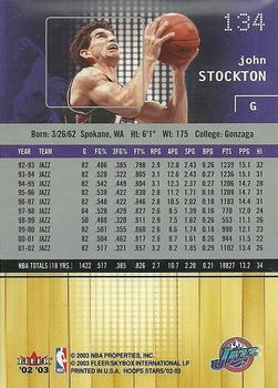 2002-03 Hoops Stars #134 John Stockton Back