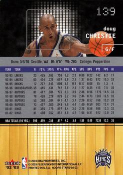2002-03 Hoops Stars #139 Doug Christie Back