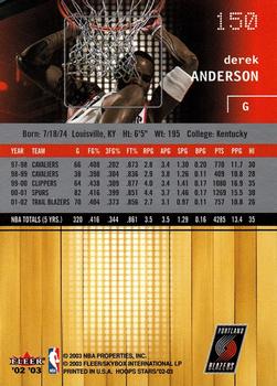 2002-03 Hoops Stars #150 Derek Anderson Back