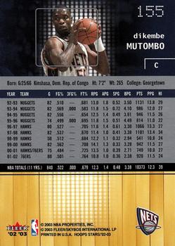 2002-03 Hoops Stars #155 Dikembe Mutombo Back