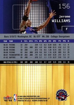 2002-03 Hoops Stars #156 Jerome Williams Back