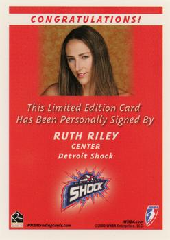 2006 Rittenhouse WNBA - Autographs #NNO Ruth Riley Back