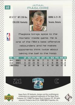 2002-03 SP Authentic #60 Jamaal Magloire Back