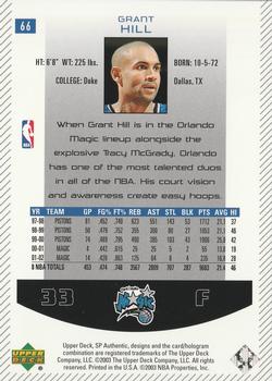 2002-03 SP Authentic #66 Grant Hill Back