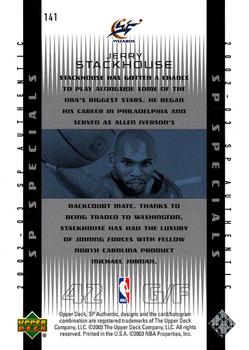 2002-03 SP Authentic #141 Jerry Stackhouse Back