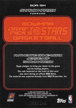 2006-07 Bowman - Relics Dual #BDR-SM Shawn Marion Back