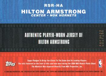 2006-07 Bowman - Rookie Snapshots Relics #RSR-HA Hilton Armstrong Back