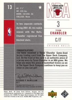 2002-03 SP Game Used #13 Tyson Chandler Back