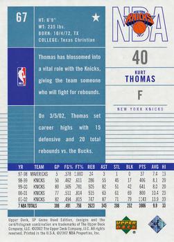 2002-03 SP Game Used #67 Kurt Thomas Back