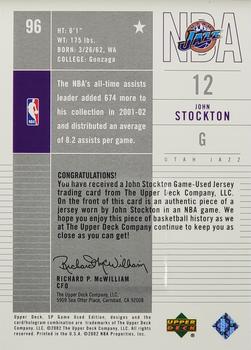 2002-03 SP Game Used #96 John Stockton Back
