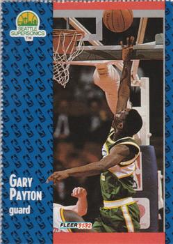 1991-92 Fleer Seattle SuperSonics Team Sheet SGA #194 Gary Payton Front