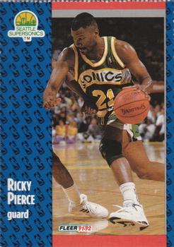 1991-92 Fleer Seattle SuperSonics Team Sheet SGA #195 Ricky Pierce Front