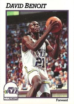 1991-92 Hoops Utah Jazz Team Night Sheet SGA #NNO David Benoit Front