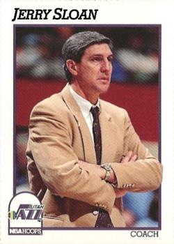 1991-92 Hoops Utah Jazz Team Night Sheet SGA #NNO Jerry Sloan Front