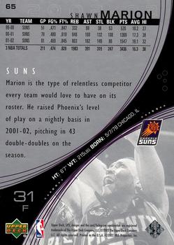 2002-03 SPx #65 Shawn Marion Back
