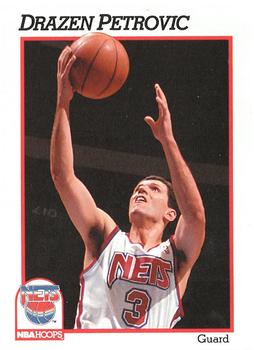 1991-92 Hoops New Jersey Nets Team Night Sheet SGA #NNO Drazen Petrovic Front