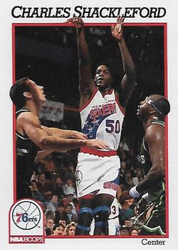 1991-92 Hoops Philadelphia 76ers Team Night Sheet SGA #NNO Charles Shackleford Front