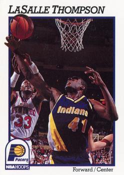 1991-92 Hoops Indiana Pacers Team Night Sheet SGA #NNO LaSalle Thompson Front