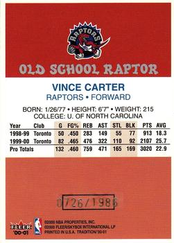 2000-01 Fleer Tradition - Vince Carter: Old School Raptor #NNO Vince Carter Back
