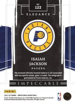 2021-22 Panini Impeccable #122 Isaiah Jackson Back
