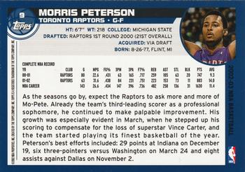 2002-03 Topps #9 Morris Peterson Back
