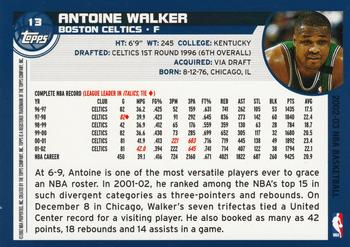 2002-03 Topps #13 Antoine Walker Back
