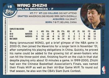 2002-03 Topps #18 Wang Zhizhi Back
