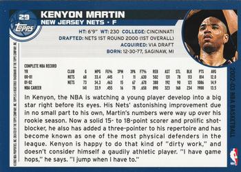 2002-03 Topps #29 Kenyon Martin Back