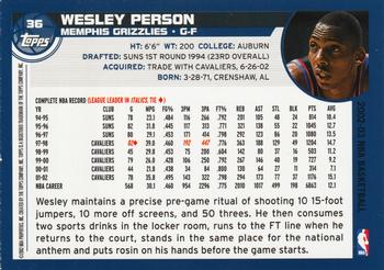 2002-03 Topps #36 Wesley Person Back