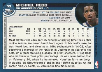 2002-03 Topps #53 Michael Redd Back