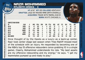 2002-03 Topps #71 Nazr Mohammed Back