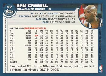 2002-03 Topps #97 Sam Cassell Back