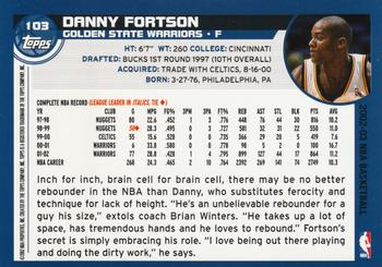 2002-03 Topps #103 Danny Fortson Back