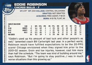 2002-03 Topps #109 Eddie Robinson Back