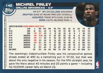 2002-03 Topps #142 Michael Finley Back