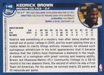 2002-03 Topps #146 Kedrick Brown Back