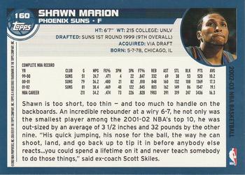 2002-03 Topps #160 Shawn Marion Back