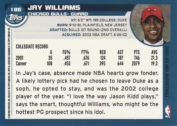 2002-03 Topps #186 Jay Williams Back