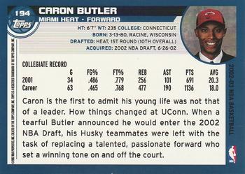 2002-03 Topps #194 Caron Butler Back