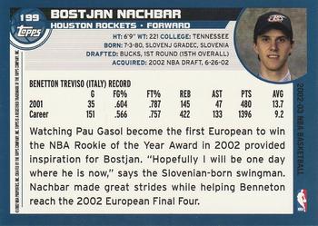 2002-03 Topps #199 Bostjan Nachbar Back