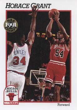 1991-92 Hoops Chicago Bulls Team Night Sheet SGA #NNO Horace Grant Front